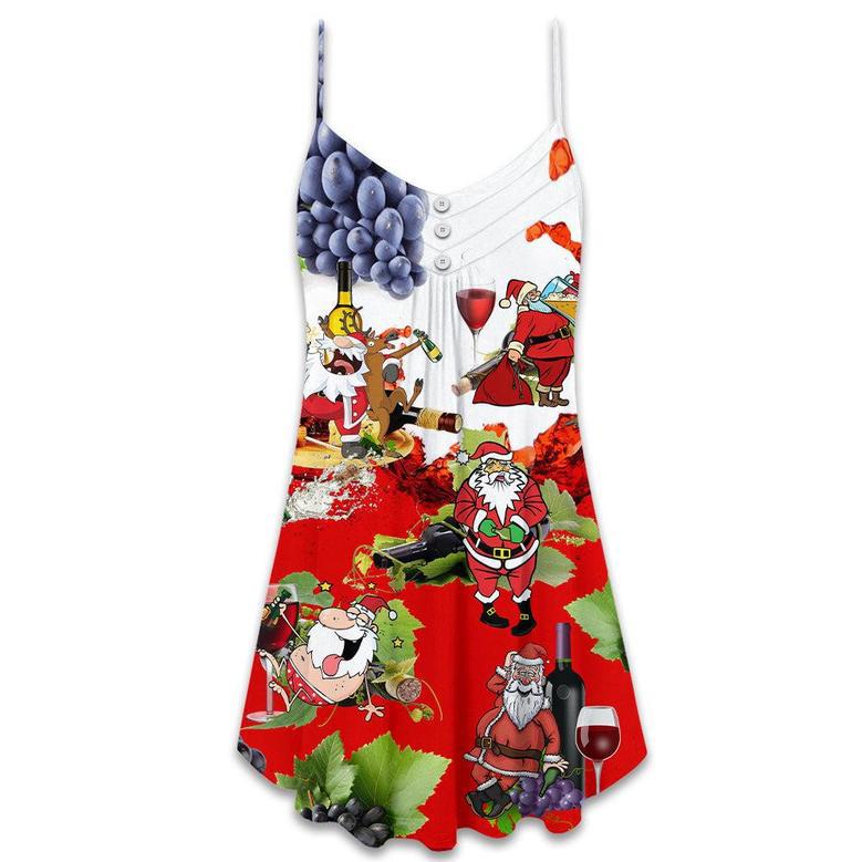 Christmas Santa Get Drunk At Christmas Party - V-Neck Sleeveless Cami Dress