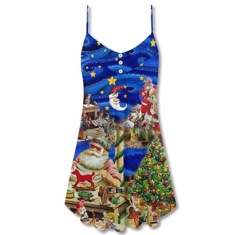 Christmas Santa's Toy Workshop - V-Neck Sleeveless Cami Dress