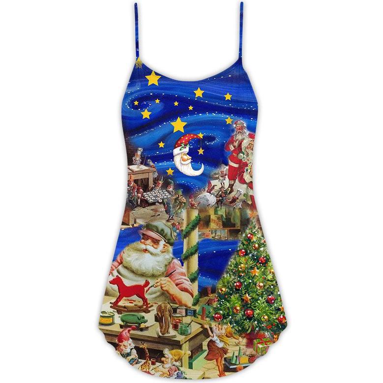 Christmas Santa's Toy Workshop - V-Neck Sleeveless Cami Dress