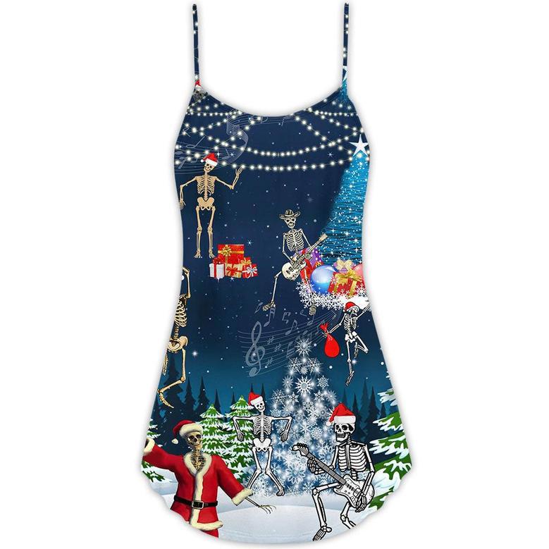 Christmas Skull X-Raymas Merry Christmas - V-Neck Sleeveless Cami Dress