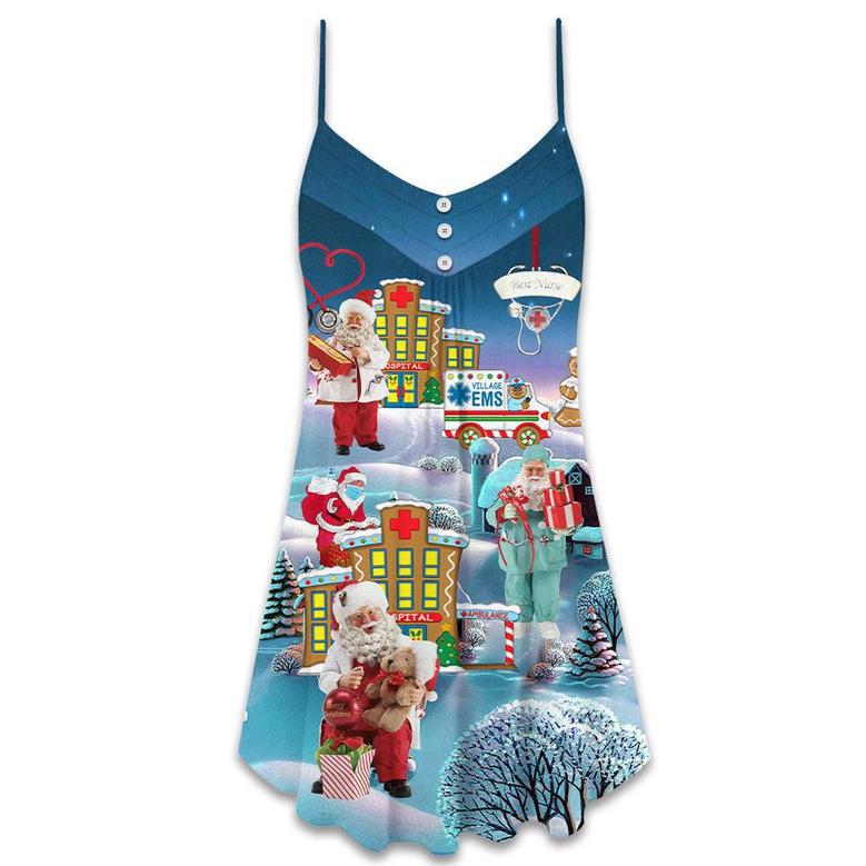 Christmas You're Hero Doctor Nurse Santa Health Care - V-Neck Sleeveless Cami Dress