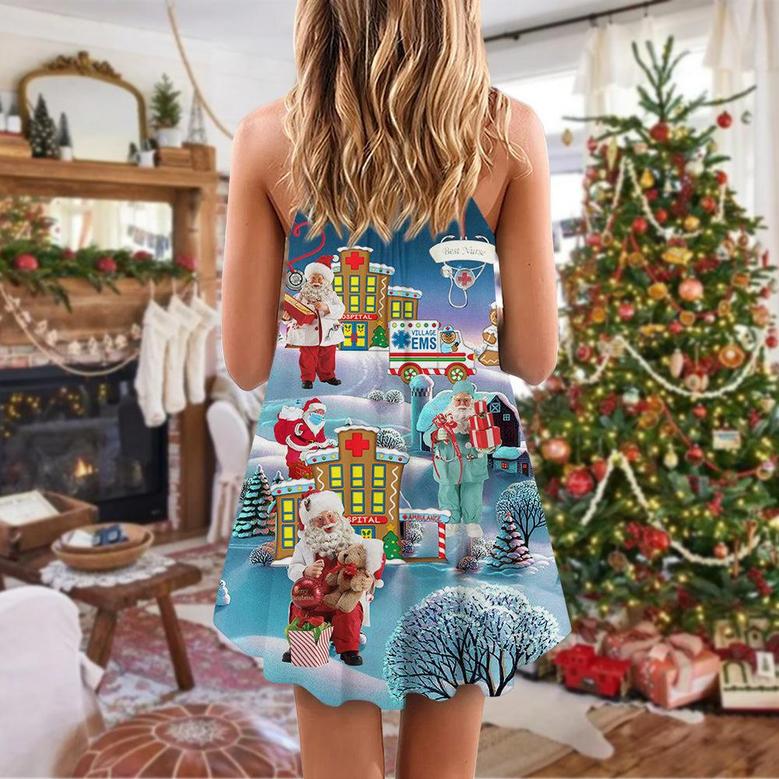 Christmas You're Hero Doctor Nurse Santa Health Care - V-Neck Sleeveless Cami Dress