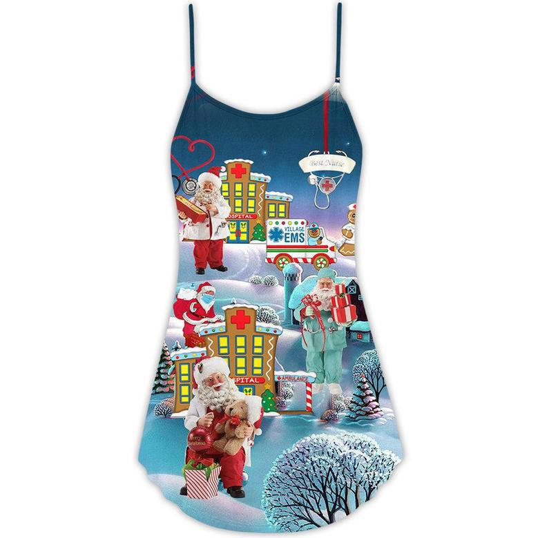 Christmas You're Hero Doctor Nurse Santa Health Care - V-Neck Sleeveless Cami Dress