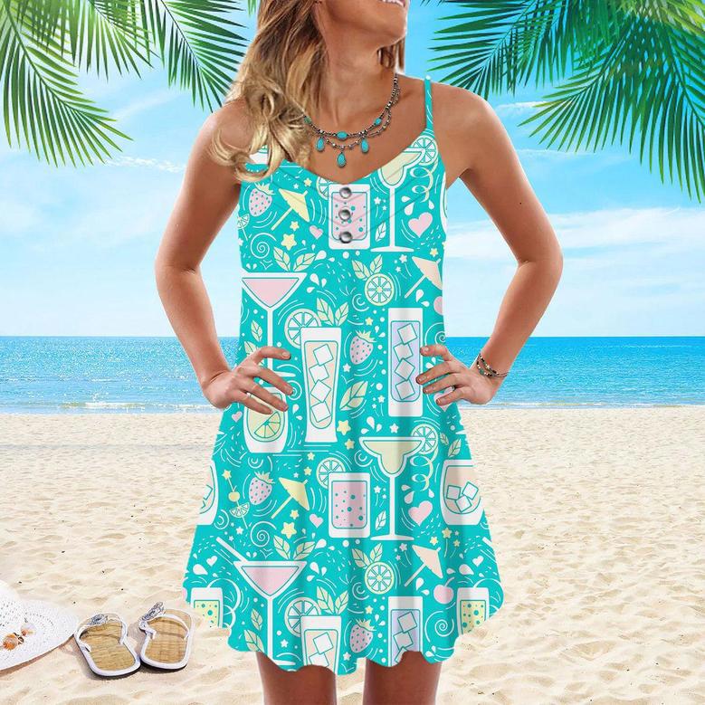 Cocktails Hello Summer Spaghetti Strap Summer Dress