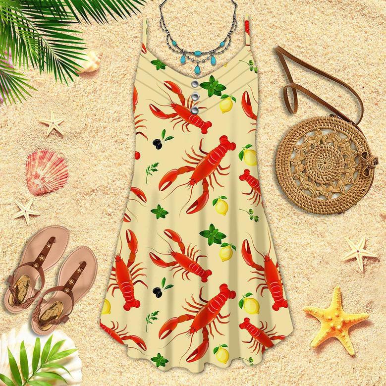 Crawfish Crew Lemon Spaghetti Strap Summer Dress