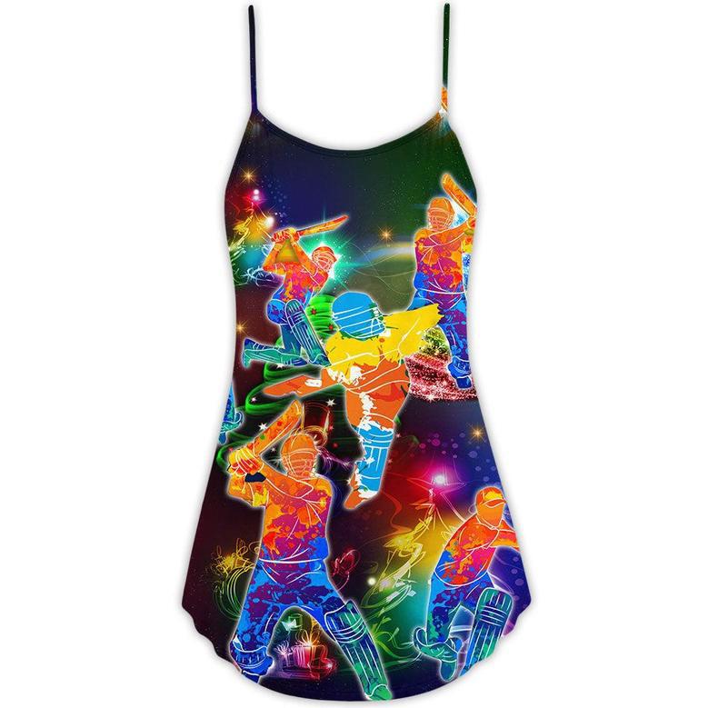 Cricket Neon Tree Merry Christmas Snow - V-Neck Sleeveless Cami Dress