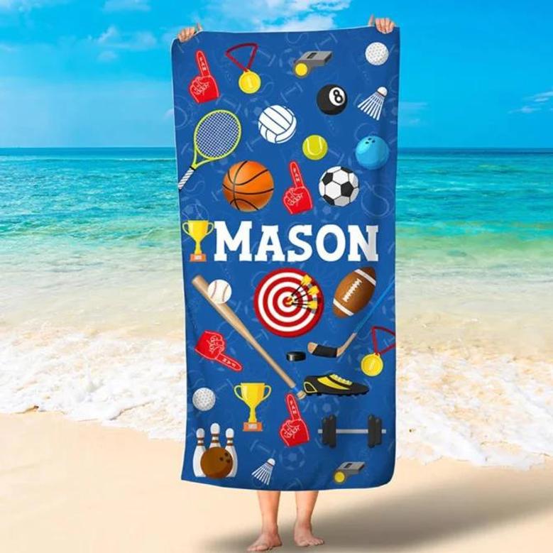 Custom Sports Towel Football Soccer Baseball Kids Beach Towels Fun