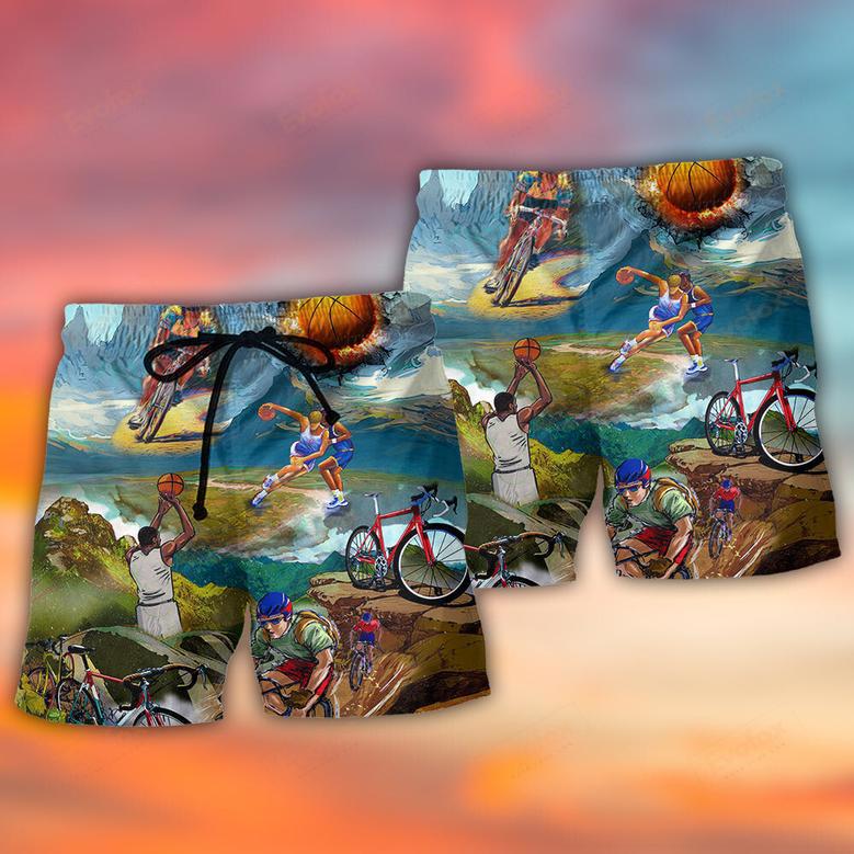 Cycling And Basketball Moutain Painting Lover Beach Short