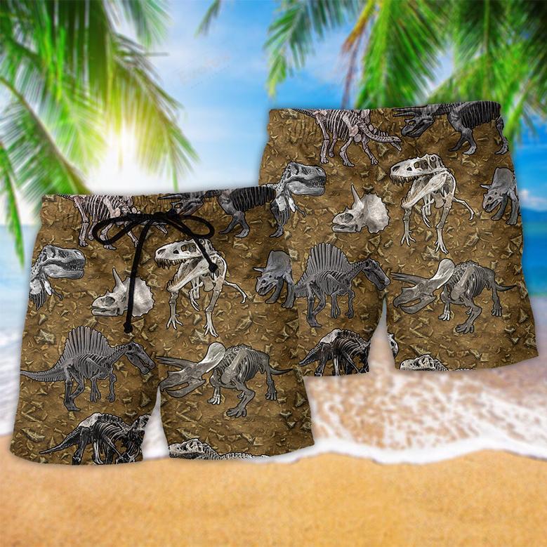 Dinosaur Bone Style Brown Style Beach Short