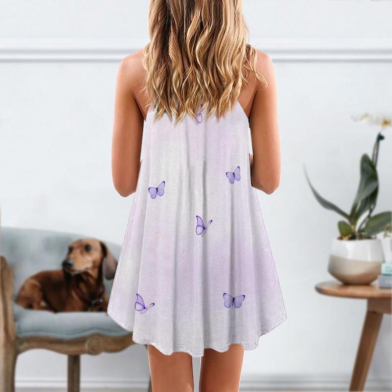 Dog Love Purple Flower Dachshund - Summer Dress