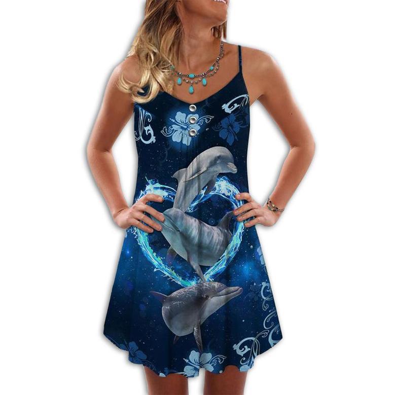 Dolphin Loves Summer Blue Style - Summer Dress