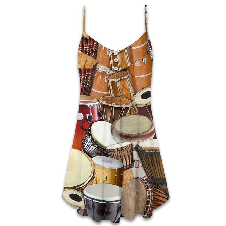 Drum It's Not A Hobby It's A Lifestyle - V-Neck Sleeveless Cami Dress