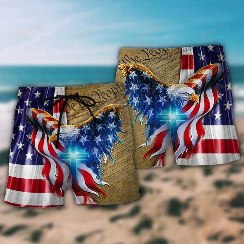 Eagle Cross One Nation Under God Beach Short