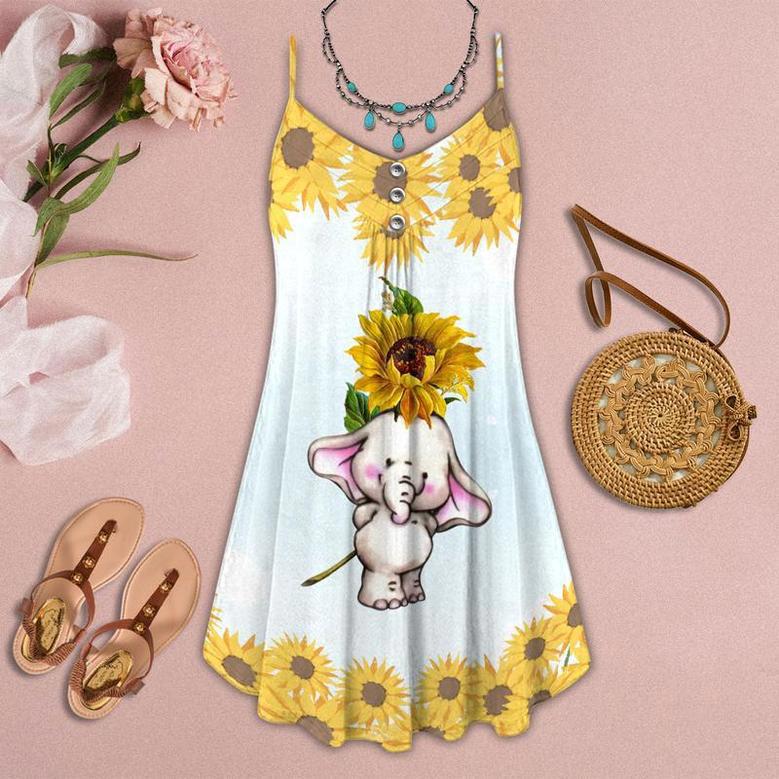 Elephant Loves Summer Beautiful Sunflower - Summer Dress