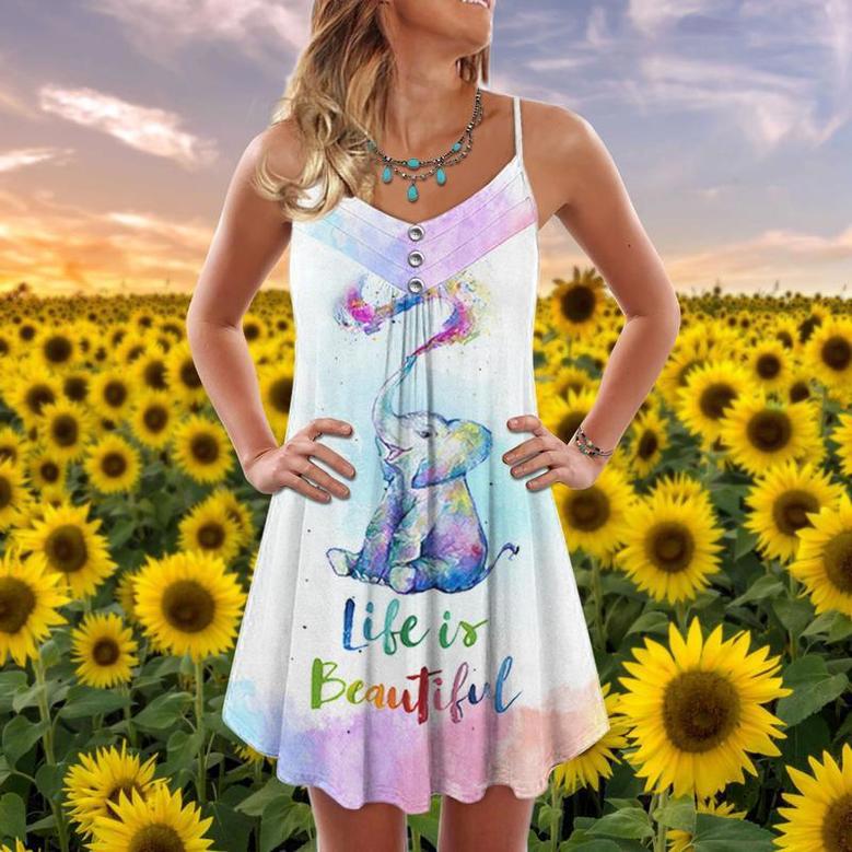 Elephant Loves Summer Life Is Beautiful - Summer Dress