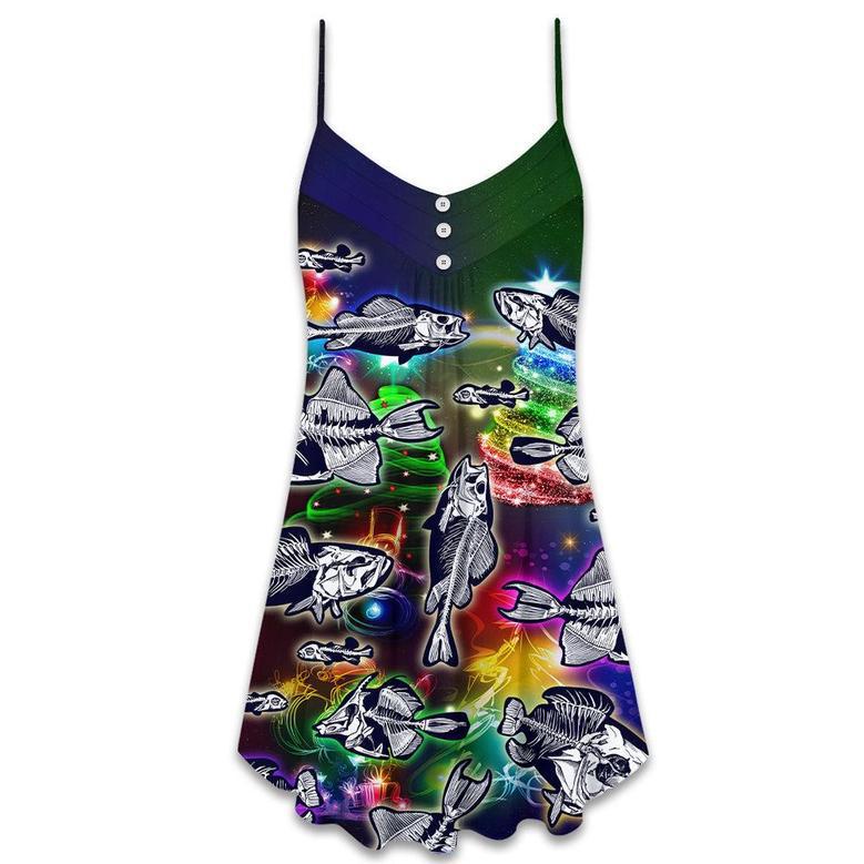 Fishing Lover Amazing Christmas - V-Neck Sleeveless Cami Dress