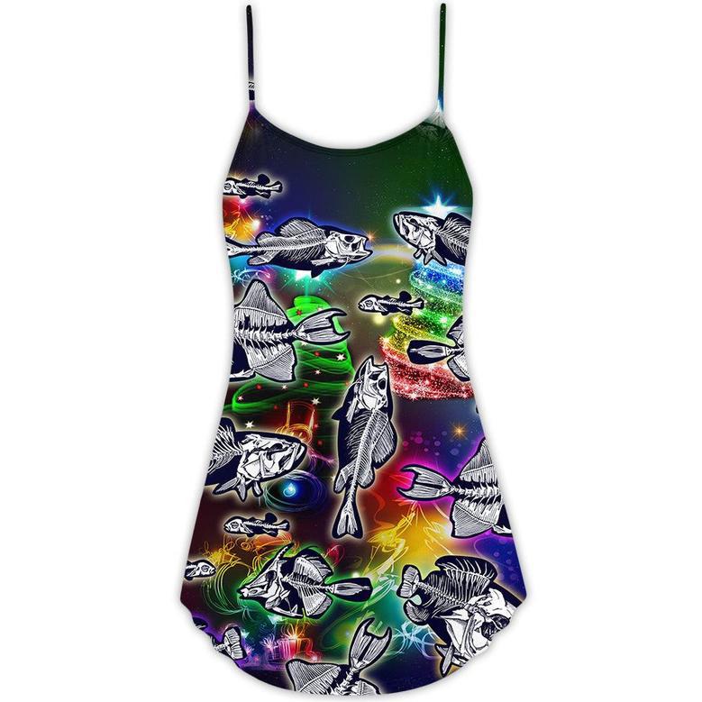 Fishing Lover Amazing Christmas - V-Neck Sleeveless Cami Dress