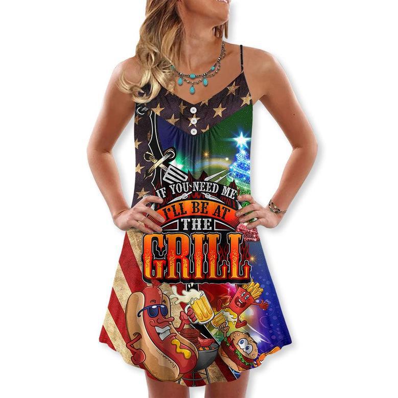 Food America Back I Will Be At The Grill Christmas - V-Neck Sleeveless Cami Dress