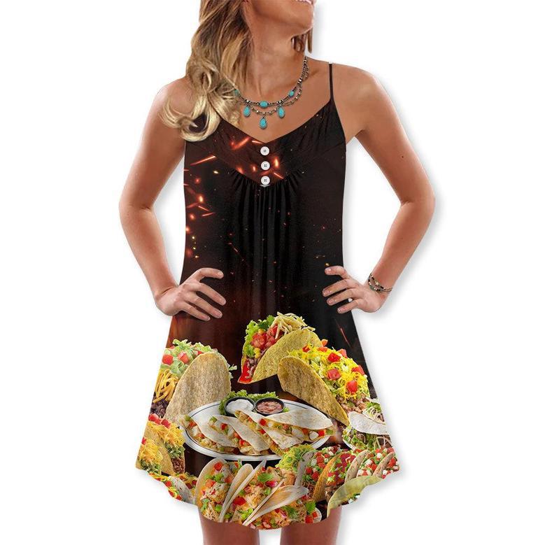 Food Tacos Fast Food Delicious - V-Neck Sleeveless Cami Dress