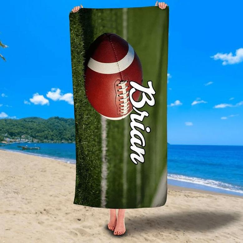 Football Design Personalized Beach Towels Adults Kids Unique Gift