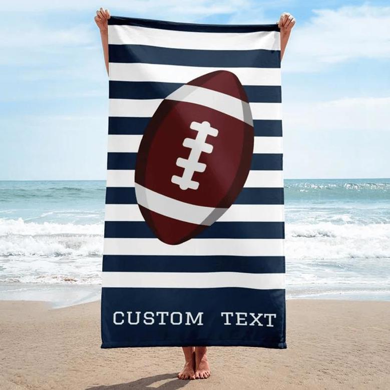 Football Design Personalized Beach Towels Adults Kids Unique Gift