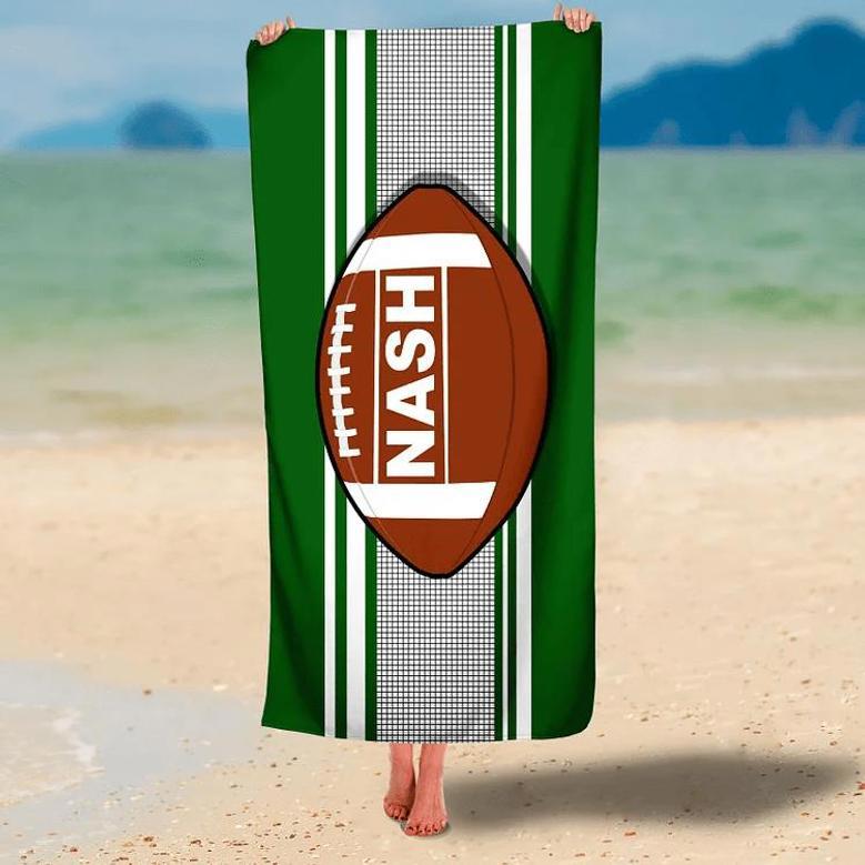 Football Design Personalized Beach Towels Adults Kids Unique Gift