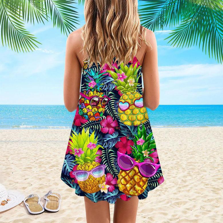 Fruit Pineapple Love Summer Spaghetti Strap Summer Dress