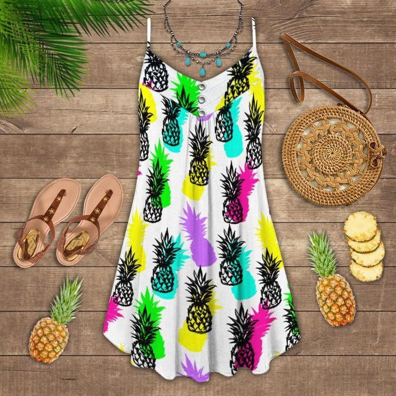 Fruit Pineapple Tropical Vibes Colorful - Summer Dress