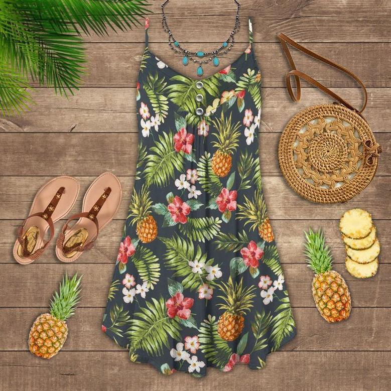 Fruit Pineapple Tropical Vibes Made Me Beautiful - Summer Dress