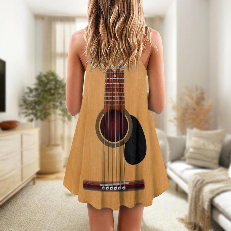 Guitar Amazing Music Basic Yellow Guitar - V-Neck Sleeveless Cami Dress