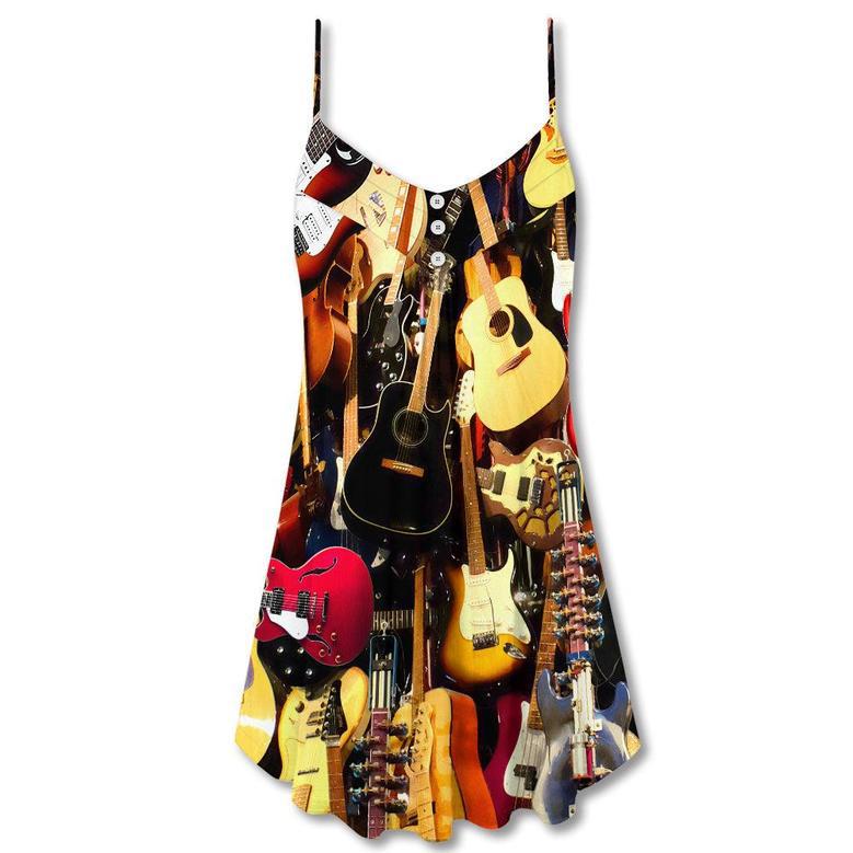 Guitar Music You Can Have - V-Neck Sleeveless Cami Dress