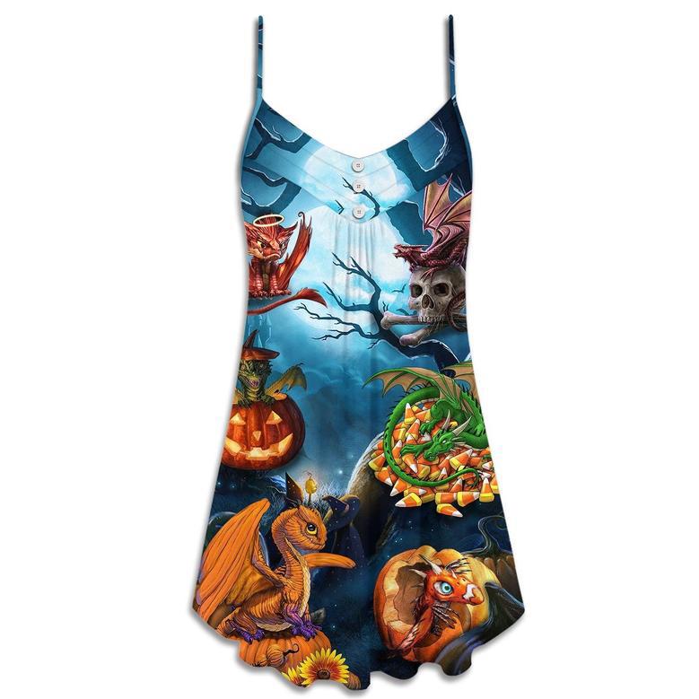 Halloween Pirate Skeleton Scary - V-Neck Sleeveless Cami Dress