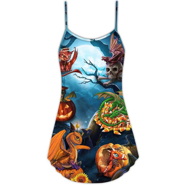 Halloween Pirate Skeleton Scary - V-Neck Sleeveless Cami Dress