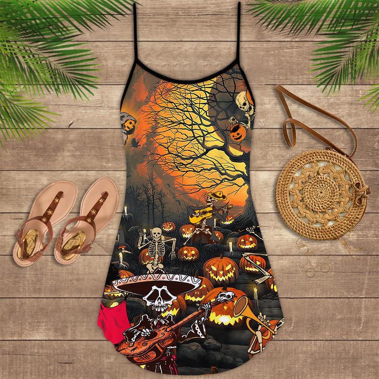 Halloween Skull Darkness Night - Summer Dress