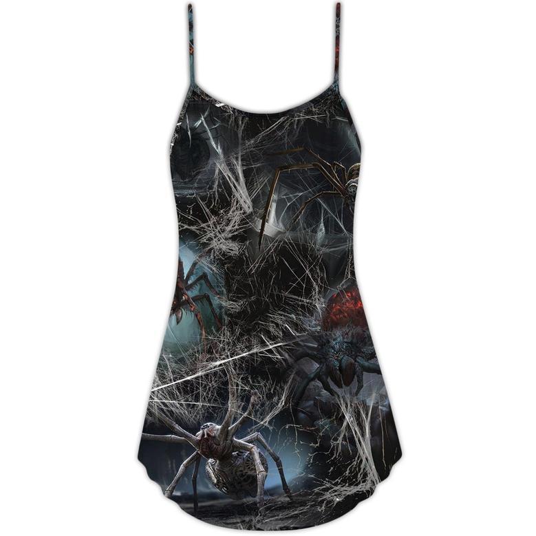 Halloween Spider Dark Scary - V-Neck Sleeveless Cami Dress