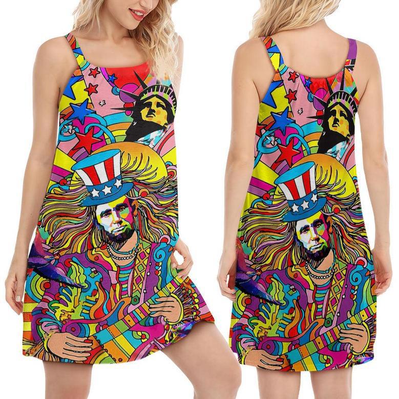 Hippie America Colorful Art - Women's Sleeveless Cami Dress