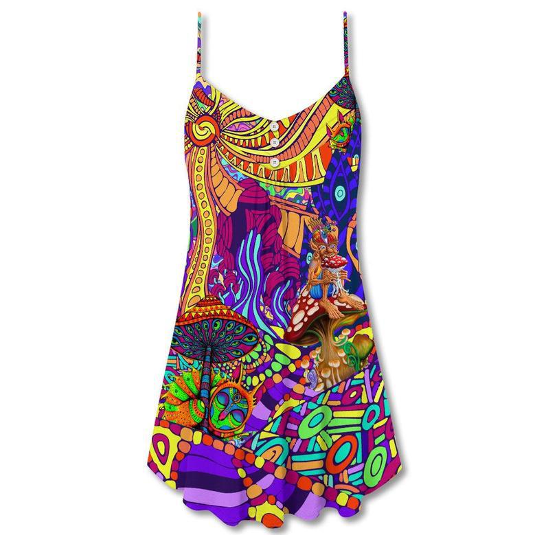 Hippie Colorful Love Life - V-Neck Sleeveless Cami Dress