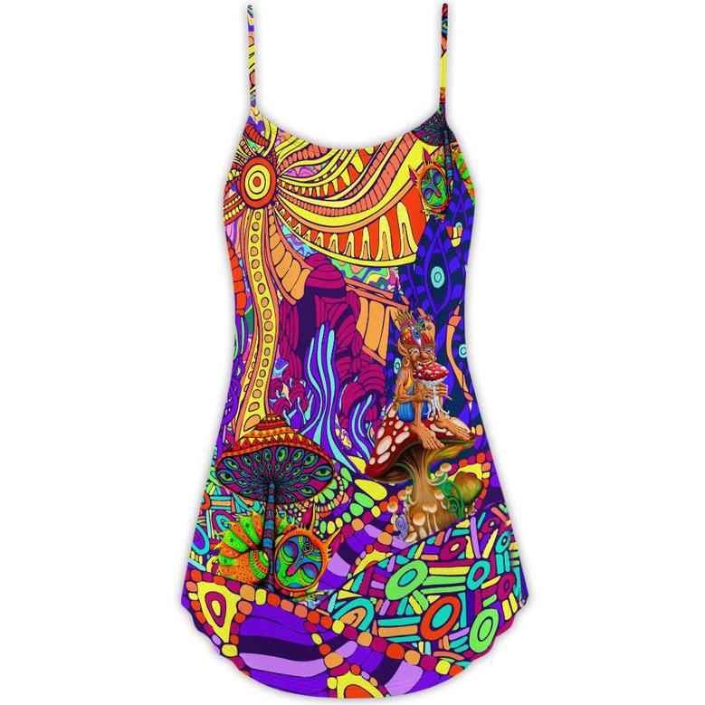 Hippie Colorful Love Life - V-Neck Sleeveless Cami Dress