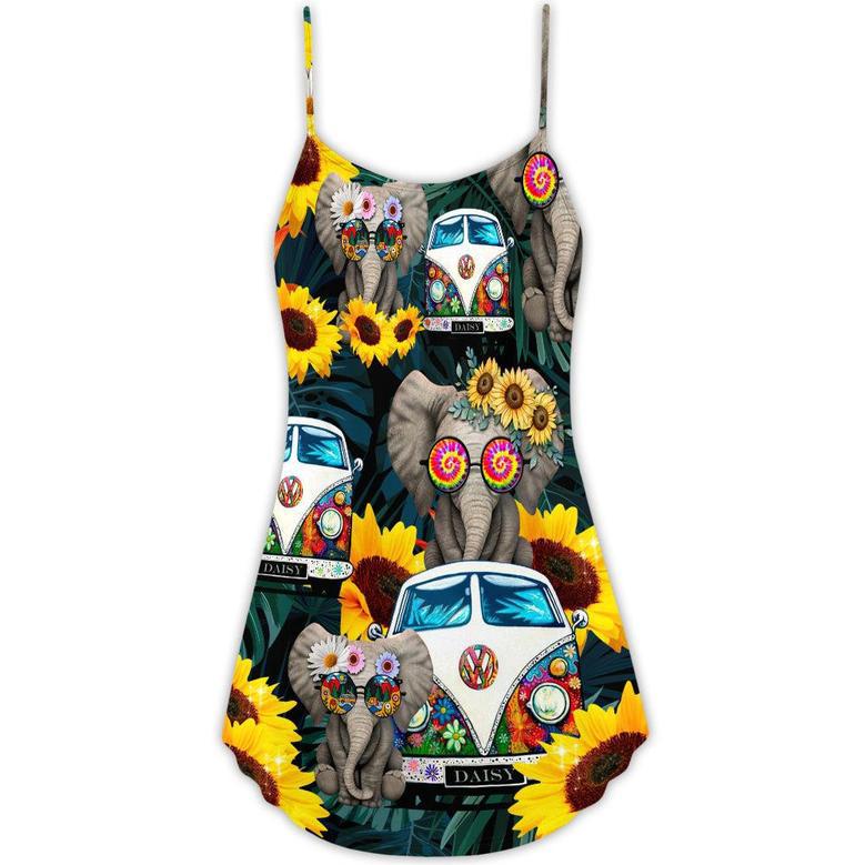 Hippie Elephant Wonderful Camping - V-Neck Sleeveless Cami Dress