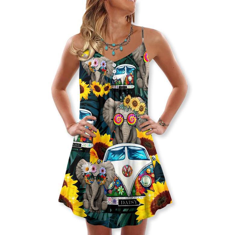 Hippie Elephant Wonderful Camping - V-Neck Sleeveless Cami Dress