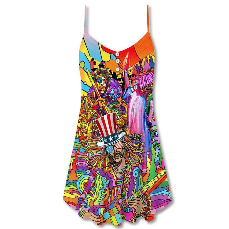 Hippie Independence Day America Cool - V-Neck Sleeveless Cami Dress