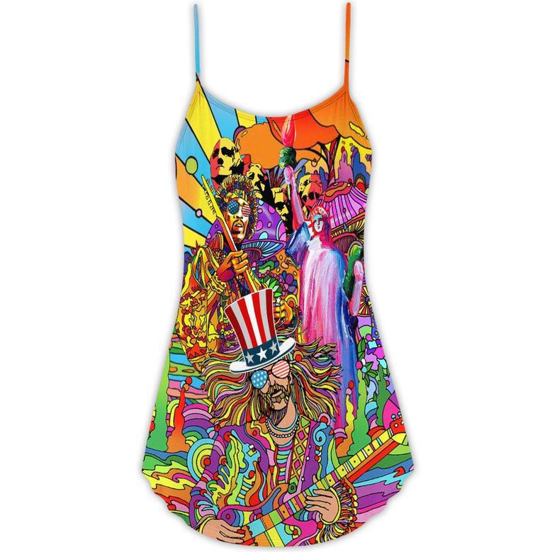 Hippie Independence Day America Cool - V-Neck Sleeveless Cami Dress