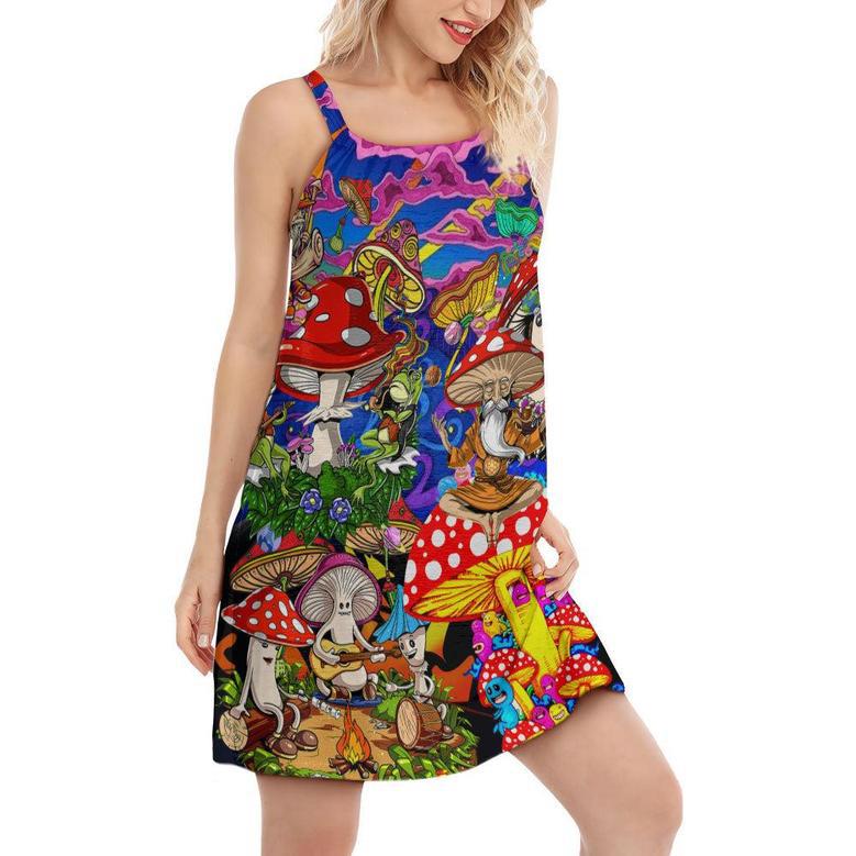 Hippie Mushroom Happy Together - Women's Sleeveless Cami Dress