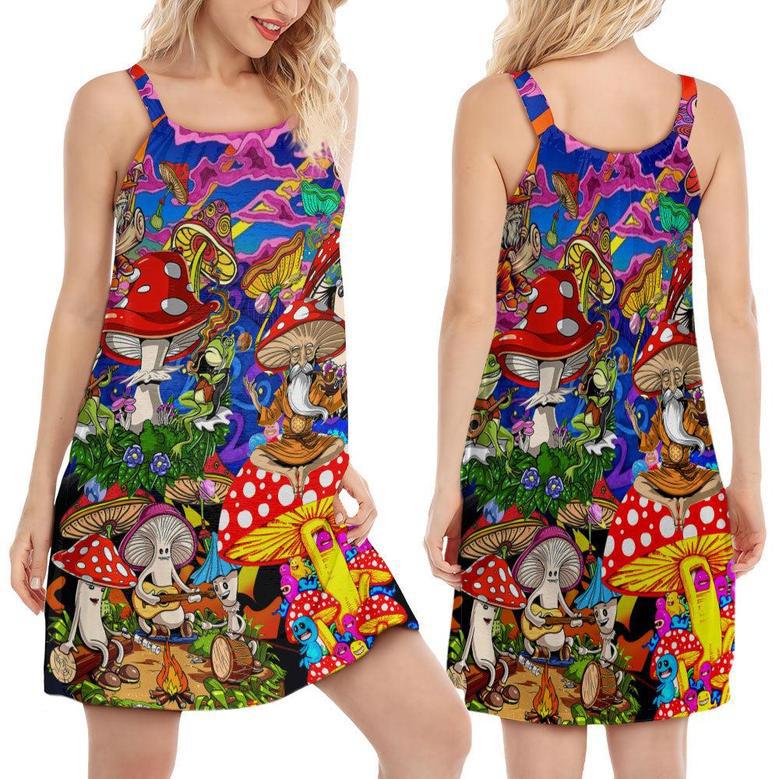 Hippie Mushroom Happy Together - Women's Sleeveless Cami Dress