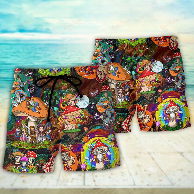 Hippie Mushroom Trippy Colorful Lover Beach Short