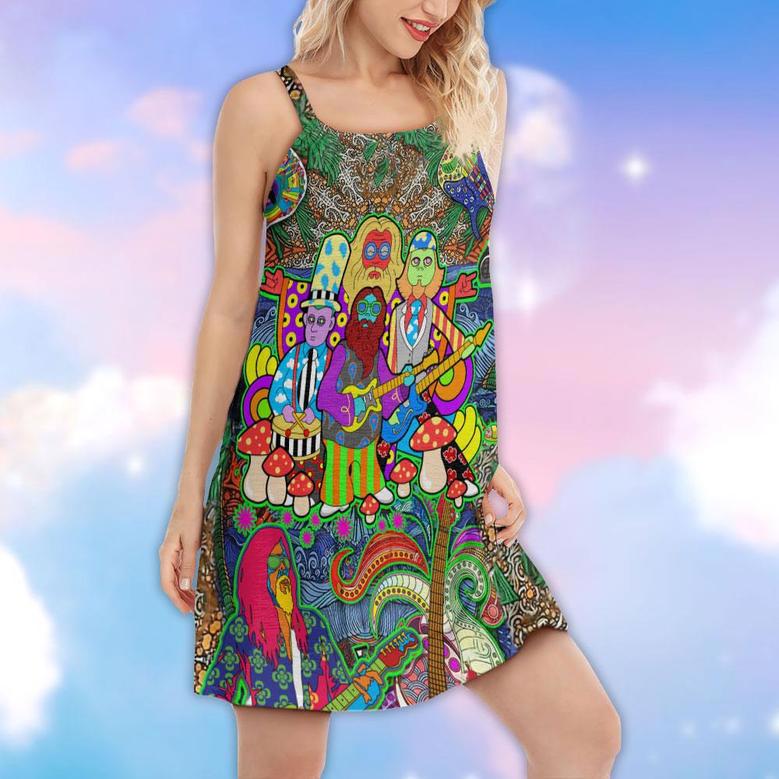 Hippie Music Electric Guitar - Women's Sleeveless Cami Dress