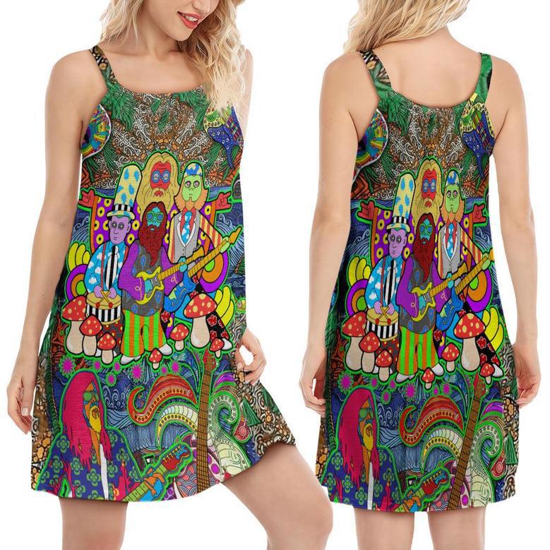 Hippie Music Electric Guitar - Women's Sleeveless Cami Dress