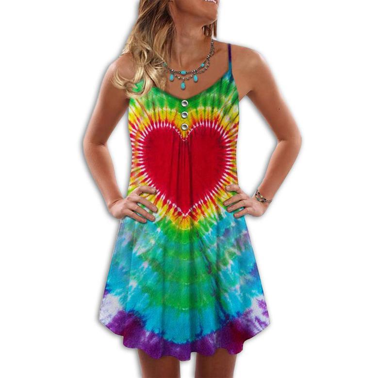 Hippie Peaceful Butterfly Summer Vibes Heart - Summer Dress