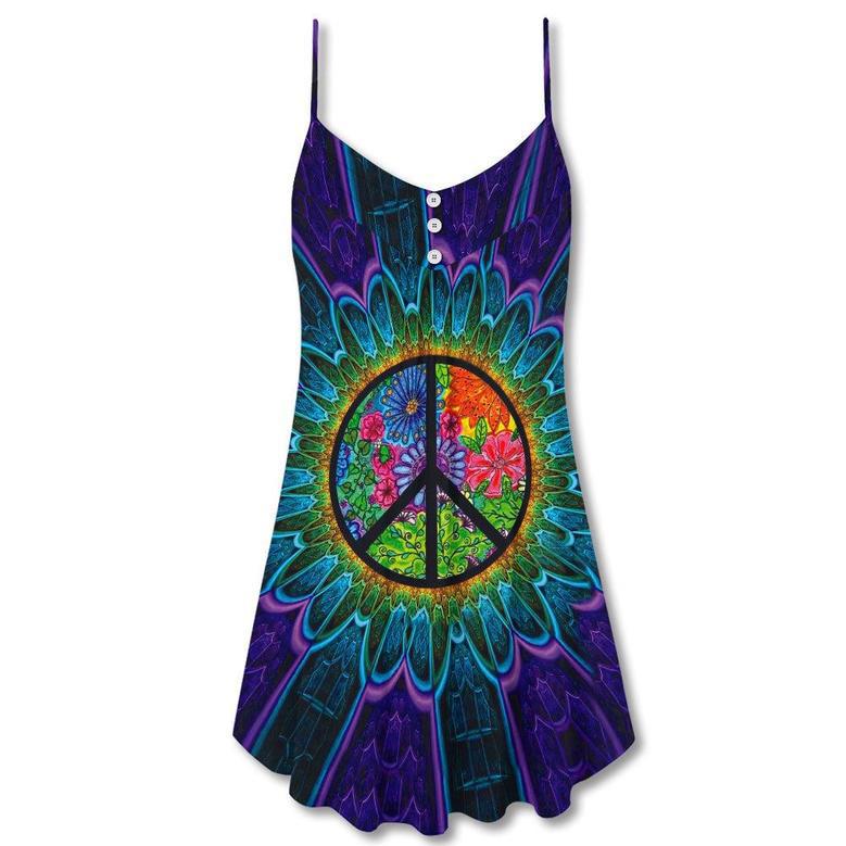 Hippie Sign Style Lover Hippie - V-Neck Sleeveless Cami Dress