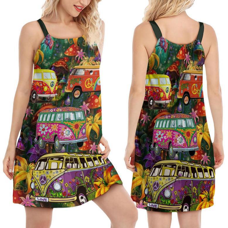 Hippie Van Peace Sunflowers - Women's Sleeveless Cami Dress